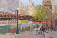 Chicago Riverwalk at Wabash Ave. Bridge