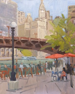 Chicago Riverwalk at Wabash Ave. Bridge