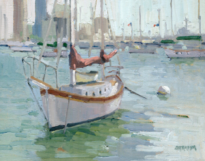 Sailboat Mooredon the Bay