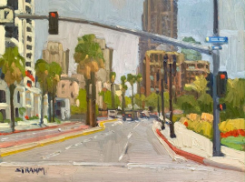 Looking Up Market St. From Pacific Highway